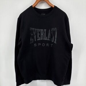 Everlast Sport Men's Black Fleece Pullover Sweatshirt Crew Neck L Weightlifting